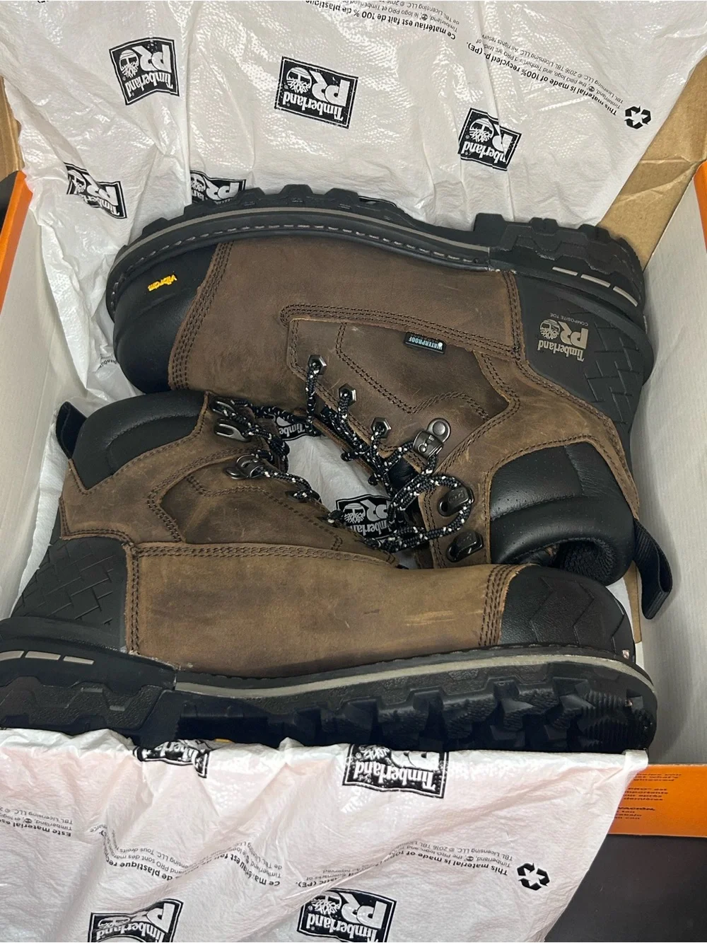 Timberland Brown and Black Men’s Waterproof Work Boots